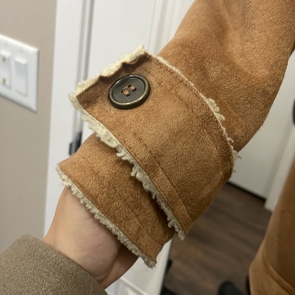 Zara Teddy Coat with suede - Picture 4 of 5